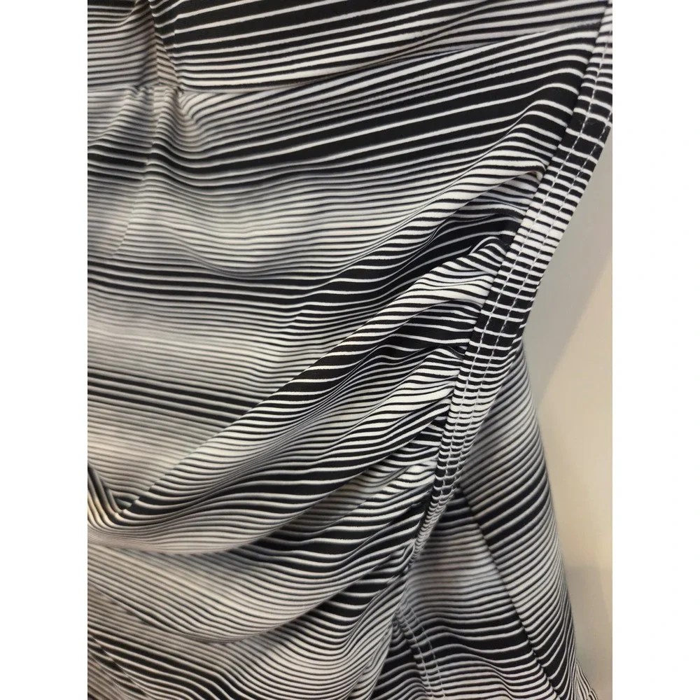 Bond-eye Australia One Piece  Ruched Swimsuit Us Sz 10 Black And‎ White Striped